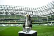 27 May 2017; A general view of the trophy ahead of the Guinness PRO12 Final between Munster and Scarlets at the Aviva Stadium in Dublin. Photo by Ramsey Cardy/Sportsfile