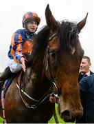 27 May 2017; Ryan Moore celebrates after winning the Tattersalls Irish 2,000 Guineas on Churchill during the Tattersalls Irish Guineas Festival at The Curragh, Co Kildare. Photo by Cody Glenn/Sportsfile
