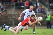 27 May 2017; Michael O'Leary of Cork in action against Darren Guiry of Waterford during the Munster GAA Football Junior Championship Quarter-Final match between Waterford and Cork at Fraher Field in Dungarvan, Co Waterford. Photo by Matt Browne/Sportsfile