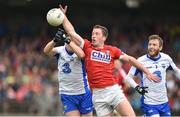 27 May 2017; Colm O'Neill of Cork in action against Stephen Prendergast and Thomas O'Gorman of Waterford during the Munster GAA Football Senior Championship Quarter-Final match between Waterford and Cork at Fraher Field in Dungarvan, Co Waterford. Photo by Matt Browne/Sportsfile