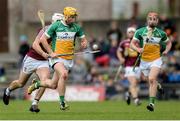 27 May 2017; Shane Kinsella of Offaly in action against Conor Shaw of Westmeath during the Leinster GAA Hurling Senior Championship Quarter-Final match between Westmeath and Offaly at TEG Cusack Park in Mullingar, Co Westmeath. Photo by Piaras Ó Mídheach/Sportsfile