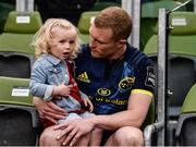 27 May 2017; Keith Earls of Munster with his daughter Laurie after the Guinness PRO12 Final between Munster and Scarlets at the Aviva Stadium in Dublin. Photo by Diarmuid Greene/Sportsfile