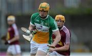 27 May 2017; Cillian Kiely of Offaly in action against Darragh Egerton of Westmeath during the Leinster GAA Hurling Senior Championship Quarter-Final match between Westmeath and Offaly at TEG Cusack Park in Mullingar, Co Westmeath. Photo by Piaras Ó Mídheach/Sportsfile