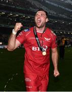27 May 2017; Scarlets' Tadhg Beirne following their victory in the Guinness PRO12 Final between Munster and Scarlets at the Aviva Stadium in Dublin. Photo by Ramsey Cardy/Sportsfile