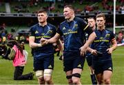 27 May 2017; Jack O'Donoghue, Donnacha Ryan, and Tyler Bleyendaal of Munster after receiving their runners-up medals after the Guinness PRO12 Final between Munster and Scarlets at the Aviva Stadium in Dublin. Photo by Diarmuid Greene/Sportsfile