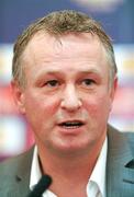 14 December 2011; Shamrock Rovers manager Michael O'Neill speaking during a press conference ahead of their UEFA Europe League Group A game against Tottenham Hotspur on Thursday. Shamrock Rovers Press Conference, Tallaght Stadium, Tallaght, Co. Dublin. Picture credit: Pat Murphy / SPORTSFILE