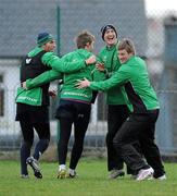 15 December 2011; Connacht players, from left to right, Gavin Duffy, Niall O'Conor, Matthew Jarvis and Eoin Griffin in action during squad training ahead of their Heineken Cup, Pool 6, Round 4, match against Gloucester on Saturday. Connacht Rugby Squad Training, Sportsground, Galway. Picture credit: Diarmuid Greene / SPORTSFILE