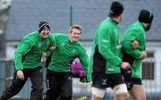 15 December 2011; Connacht players Matthew Jarvis, left, and Eoin Griffin in action during squad training ahead of their Heineken Cup, Pool 6, Round 4, match against Gloucester on Saturday. Connacht Rugby Squad Training, Sportsground, Galway. Picture credit: Diarmuid Greene / SPORTSFILE