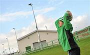 15 December 2011; Connacht's Ethienne Reynecke prepares to take a line-out throw during squad training ahead of their Heineken Cup, Pool 6, Round 4, match against Gloucester on Saturday. Connacht Rugby Squad Training, Sportsground, Galway. Picture credit: Diarmuid Greene / SPORTSFILE