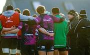 15 December 2011; Connacht head coach Eric Elwood, right, speaks to his players during squad training ahead of their Heineken Cup, Pool 6, Round 4, match against Gloucester on Saturday. Connacht Rugby Squad Training, Sportsground, Galway. Picture credit: Diarmuid Greene / SPORTSFILE