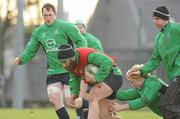 15 December 2011; Connacht's John Muldoon is tackled by Aaron Conneely during squad training ahead of their Heineken Cup, Pool 6, Round 4, match against Gloucester on Saturday. Connacht Rugby Squad Training, Sportsground, Galway. Picture credit: Diarmuid Greene / SPORTSFILE