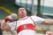 28 May 2017; Sean Breathnach of Galway City Harriers A.C. in action in the men's shot put during the Irish Life Health AAI Games & National Combined Event Championships Day 2 at Morton Stadium, in Santry, Co. Dublin. Photo by Eóin Noonan/Sportsfile