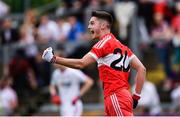 28 May 2017; Derry's Mark McGrogan celebrates a late score during the Electric Ireland GAA Ulster GAA Football Minor Championship Quarter-Final match between Derry and Tyrone at Celtic Park in Derry. Photo by Ramsey Cardy/Sportsfile