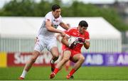 28 May 2017; Karl McKaigue of Derry is tackled by Sean Cavanagh of Tyrone during the Ulster GAA Football Senior Championship Quarter-Final match between Derry and Tyrone at Celtic Park in Derry. Photo by Ramsey Cardy/Sportsfile