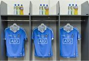 28 May 2017; A general view of the jerseys of, from left, Niall McMorrow, David Treacy and Dónal Burke in the Dublin dressing room before the Leinster GAA Hurling Senior Championship Quarter-Final match between Galway and Dublin at O'Connor Park, in Tullamore, Co. Offaly.  Photo by Piaras Ó Mídheach/Sportsfile