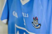 28 May 2017; A detailed view of a Dublin jersey in the dressing room before the Leinster GAA Hurling Senior Championship Quarter-Final match between Galway and Dublin at O'Connor Park, in Tullamore, Co. Offaly.  Photo by Piaras Ó Mídheach/Sportsfile