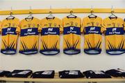 28 May 2017; A general view of the Clare dressing room ahead of the Munster GAA Football Senior Championship Quarter-Final between Clare and Limerick at Cusack Park in Ennis, Co. Clare. Photo by Diarmuid Greene/Sportsfile