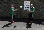 28 May 2017; Seamus O'Carroll, left, and Garrett Noonan of Limerick ahead of the Munster GAA Football Senior Championship Quarter-Final between Clare and Limerick at Cusack Park in Ennis, Co. Clare. Photo by Diarmuid Greene/Sportsfile