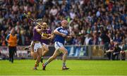 28 May 2017; Ciarán Collier of Laois in action against Jack O’Connor of Wexford during the Leinster GAA Hurling Senior Championship Quarter-Final match between Laois and Wexford at O'Moore Park, in Portlaoise, Co. Laois. Photo by Ray McManus/Sportsfile