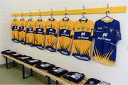 28 May 2017; A general view of the Clare dressing room ahead of the Munster GAA Football Senior Championship Quarter-Final between Clare and Limerick at Cusack Park in Ennis, Co. Clare. Photo by Diarmuid Greene/Sportsfile