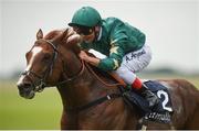 28 May 2017; Decorated Knight, with Andrea Atzeni up, on their way to winning the Tattersalls Gold Cup at Tattersalls Irish Guineas Festival at The Curragh, Co Kildare. Photo by Cody Glenn/Sportsfile