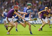 28 May 2017; Sean Downey of Laois in action against Diarmuid O’Keeffe of Wexford during the Leinster GAA Hurling Senior Championship Quarter-Final match between Laois and Wexford at O'Moore Park, in Portlaoise, Co. Laois. Photo by Ray McManus/Sportsfile