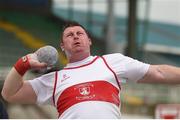 28 May 2017, Sean Breathnach of Galway City Harriers A.C. in action in the men's shot put during the Irish Life Health AAI Games & National Combined Event Championships Day 2 at Morton Stadium, in Santry, Co. Dublin. Photo by Eóin Noonan/Sportsfile