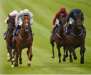 28 May 2017; Homesman, far right, with Ryan Moore up, on their way to winning the Airlie Stud Gallinule Stakes ahead of Born To Play, second from left, with Gary Carroll up, who finished second, at Tattersalls Irish Guineas Festival at The Curragh, Co Kildare. Photo by Cody Glenn/Sportsfile