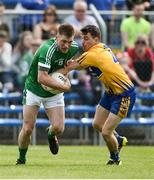 28 May 2017; Seamus O'Carroll of Limerick in action against Martin McMahon of Clare during the Munster GAA Football Senior Championship Quarter-Final between Clare and Limerick at Cusack Park in Ennis, Co. Clare. Photo by Diarmuid Greene/Sportsfile