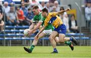 28 May 2017; Seamus O'Carroll of Limerick in action against Dean Ryan of Clare during the Munster GAA Football Senior Championship Quarter-Final between Clare and Limerick at Cusack Park in Ennis, Co. Clare. Photo by Diarmuid Greene/Sportsfile