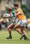 28 May 2017; Owen Mulligan of London in action against Donal Wrynn of Leitrim during the Connacht GAA Football Senior Championship Quarter-Final match between London and Leitrim at McGovern Park, in Ruislip, London, England.   Photo by Seb Daly/Sportsfile