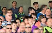 28 May 2017; Wexford manager Davy Fitzgerald, with County Board Chairman Derek Kent, behind, during the playing of the National Anthem before the Leinster GAA Hurling Senior Championship Quarter-Final match between Laois and Wexford at O'Moore Park, in Portlaoise, Co. Laois. Photo by Ray McManus/Sportsfile