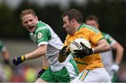 28 May 2017; Brendan Gallagher of Leitrim in action against Jarlath Branagan of London during the Connacht GAA Football Senior Championship Quarter-Final match between London and Leitrim at McGovern Park, in Ruislip, London, England.   Photo by Seb Daly/Sportsfile