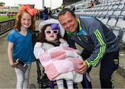 28 May 2017; Wexford manager Davy Fitzgerald with Hollie Quail, 6, and her sister Maura, left, 8, from Portlaoise, after the Leinster GAA Hurling Senior Championship Quarter-Final match between Laois and Wexford at O'Moore Park, in Portlaoise, Co. Laois. Photo by Ray McManus/Sportsfile