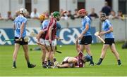 28 May 2017; Paul Killeen of Galway after picking up an injury in the first half during the Leinster GAA Hurling Senior Championship Quarter-Final match between Galway and Dublin at O'Connor Park, in Tullamore, Co. Offaly.  Photo by Piaras Ó Mídheach/Sportsfile