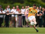 28 May 2017; Ronan Kennedy of Leitrim scores his side's third goal of the game during the Connacht GAA Football Senior Championship Quarter-Final match between London and Leitrim at McGovern Park, in Ruislip, London, England. Photo by Seb Daly/Sportsfile