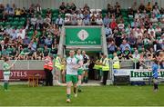 28 May 2017; Liam Gavaghan of London leads his side out prior to the Connacht GAA Football Senior Championship Quarter-Final match between London and Leitrim at McGovern Park, in Ruislip, London, England.   Photo by Seb Daly/Sportsfile