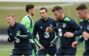 29 May 2017; Shane Duffy of Republic of Ireland, centre, during squad training at the FAI National Training Centre in Abbotstown, Co Dublin. Photo by Piaras Ó Mídheach/Sportsfile