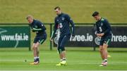 29 May 2017; Republic of Ireland players, from left, James McClean, Shane Duffy and Callum O'Dowda during squad training at the FAI National Training Centre in Abbotstown, Co Dublin. Photo by Piaras Ó Mídheach/Sportsfile