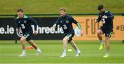29 May 2017; Stephen Gleeson, left, Eunan O'Kane, centre, and Wes Hoolahan of Republic of Ireland during squad training at the FAI National Training Centre in Abbotstown, Co Dublin. Photo by Piaras Ó Mídheach/Sportsfile