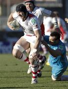 16 December 2011; Stephen Ferris, Ulster, is tackled by Salvatore Perugini, Aironi. Heineken Cup, Pool 4, Round 4, Aironi v Ulster, Stadio Brianteo, Monza, Italy. Picture credit: SPORTSFILE