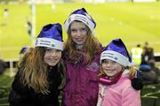 17 December 2011; Leinster fans Zoe, Emma and Sarah Darling, from Kildalkey, Co. Meath, at the game. Heineken Cup, Pool 3, Round 4, Leinster v Bath, Aviva Stadium, Lansdowne Road, Dublin. Picture credit: Matt Browne / SPORTSFILE