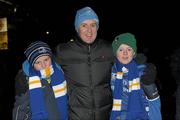 17 December 2011; Leinster fans Conor, left, aged 11, Brian, and Rory O'Neill, right, aged 12, from Leopardstown, Co. Dublin, at the game. Heineken Cup, Pool 3, Round 4, Leinster v Bath, Aviva Stadium, Lansdowne Road, Dublin. Photo by Sportsfile