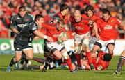 18 December 2011; Keith Earls, Munster, is tackled by Scott Williams, Scarlets. Heineken Cup, Pool 1, Round 4, Munster v Scarlets, Thomond Park, Limerick. Picture credit: Diarmuid Greene / SPORTSFILE