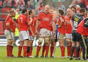 18 December 2011; Munster captain Paul O'Connell speaks to his team-mates during the game. Heineken Cup, Pool 1, Round 4, Munster v Scarlets, Thomond Park, Limerick. Picture credit: Diarmuid Greene / SPORTSFILE