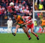 19 July 1998. Damien Diver Donegal in action against Eamonn Burns Derry. Ulster Football Final, Derry v Donegal, Clones. Picture Credit Matt Browne/SPORTSFILE