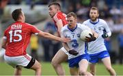 27 May 2017; Ray O'Ceallaigh of Waterford in action against Paul Kerrigan of Cork during the Munster GAA Football Senior Championship Quarter-Final match between Waterford and Cork at Fraher Field in Dungarvan, Co Waterford. Photo by Matt Browne/Sportsfile