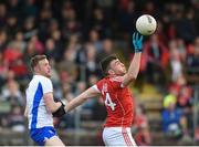 27 May 2017; Peter Kelleher of Cork in action against Ray O'Ceallaigh of Waterford during the Munster GAA Football Senior Championship Quarter-Final match between Waterford and Cork at Fraher Field in Dungarvan, Co Waterford. Photo by Matt Browne/Sportsfile