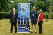 29 May 2017; In attendance at the FAI ETB Player Development Courses launch are, from left, Fred Austin, Loughlinstown Training Centre, Andy Boyle, Republic of Ireland International and Graduate of the Cabra FAI ETB Player Development Course, and Annette Andrews, Baldoyle Training Centre. The FAI ETB Player Development Courses are funded by the Dublin and Dun Laoghaire Education and Training Board. Applications are now open for the courses at www.fai.ie/fai-etb/courses. FAI National Training Centre in Abbotstown, Co. Dublin. Photo by Piaras Ó Mídheach/Sportsfile