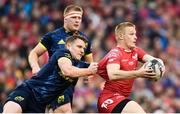 27 May 2017; Johnny McNicholl of Scarlets is tackled by Rory Scannell of Munster during the Guinness PRO12 Final between Munster and Scarlets at the Aviva Stadium in Dublin. Photo by Ramsey Cardy/Sportsfile